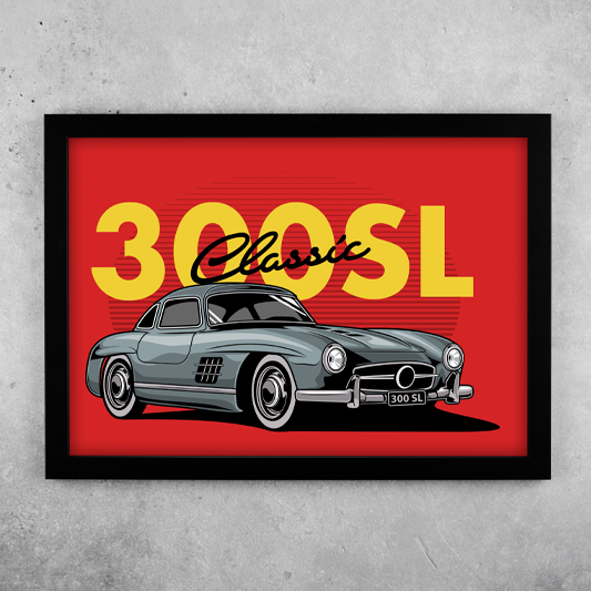 Classic 300SL Mercedes Art - Framed