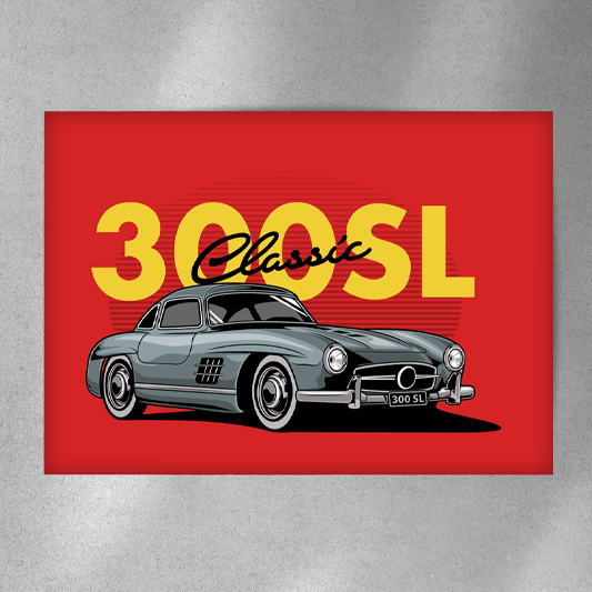 Classic 300SL Mercedes Art - Poster