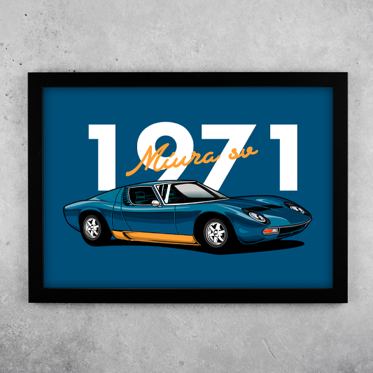 Lamborghini Miura 1971 Art - Framed